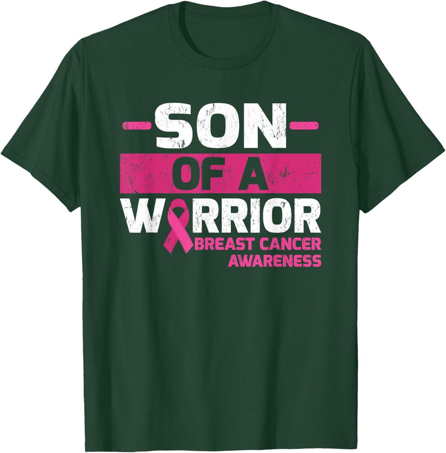 Son Of A Warrior Breast Cancer Awareness T-Shirt - T-Shirt | Forest
