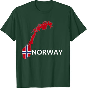 Norway Flag Hiking Holiday Norway Norwegian Flag T-Shirt - T-Shirt | Forest