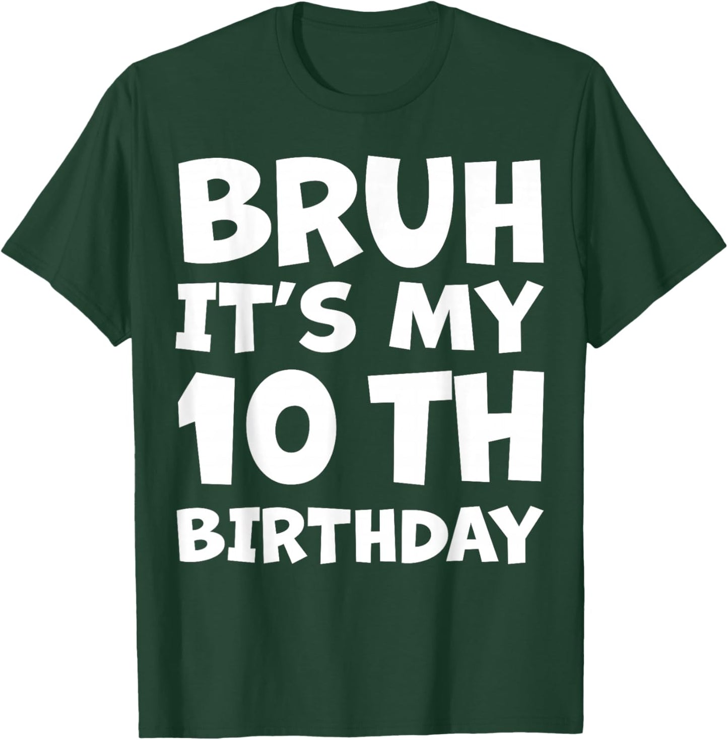 10 Year Old Bday Decorations Son Boy 10yr 10th Birthday T-Shirt - T-Shirt | Forest