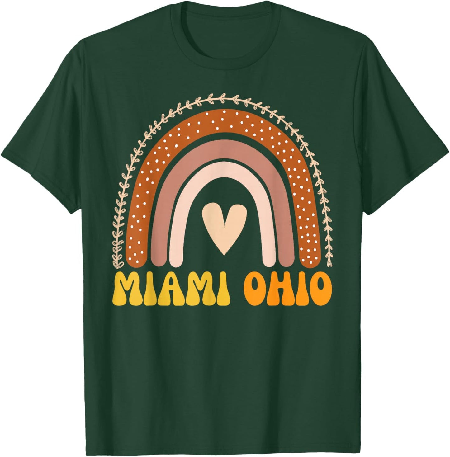 Miami OH Vintage Rainbow Retro Athletic Ohio Sports College T-Shirt - T-Shirt | Forest