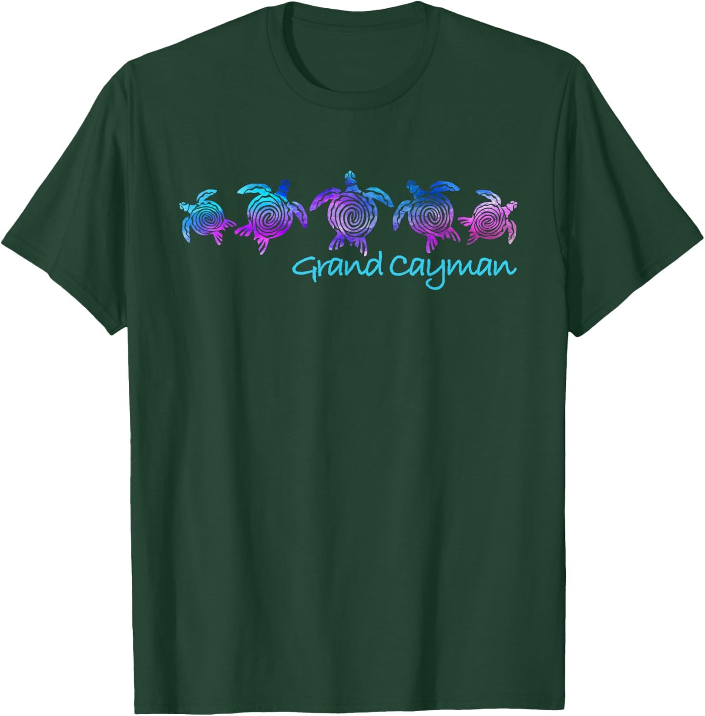 Grand Cayman Beach Design/Tribal Turtle Gift T-Shirt - T-Shirt | Forest