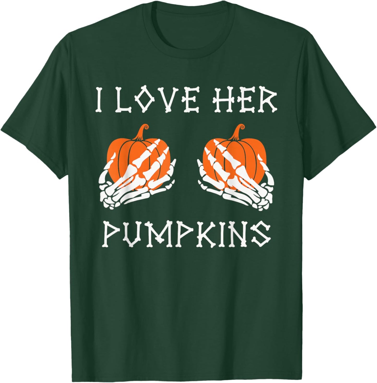 I Love His Broomstick I Love Her Pumpkins Halloween Couples T-Shirt - T-Shirt | Forest