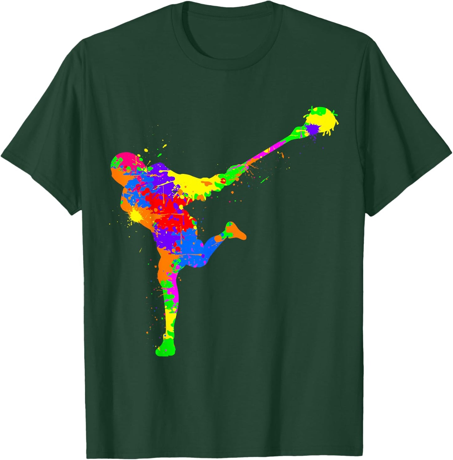 Lacrosse Player Boys Kids Youth T-Shirt - T-Shirt | Forest
