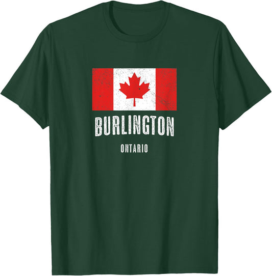 City of BURLINGTON - CANADA | CANADIAN Flag Novelty Merch T-Shirt - T-Shirt | Forest