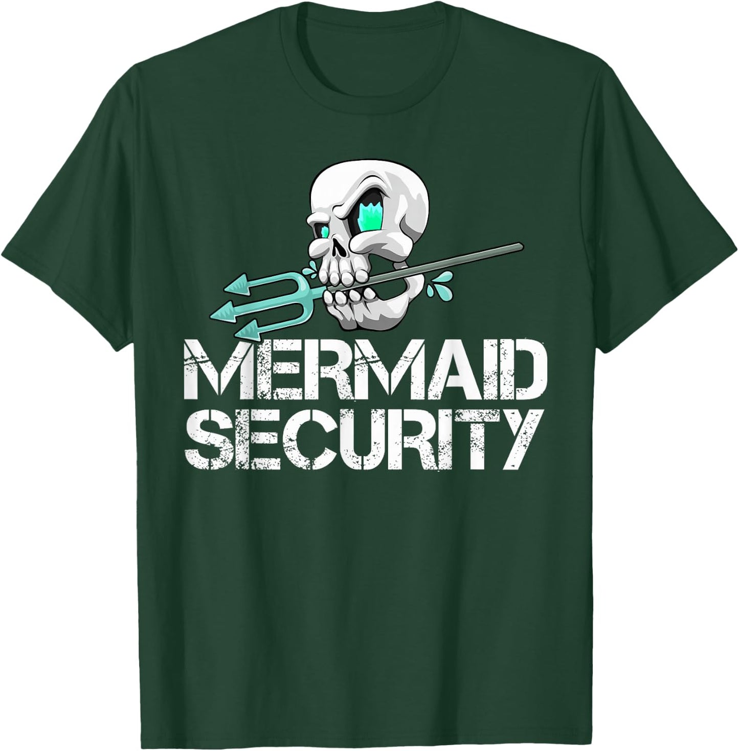 Mermaid Security Shirt Men Pirate Skull Swim Team Swimmer T-Shirt - T-Shirt | Forest