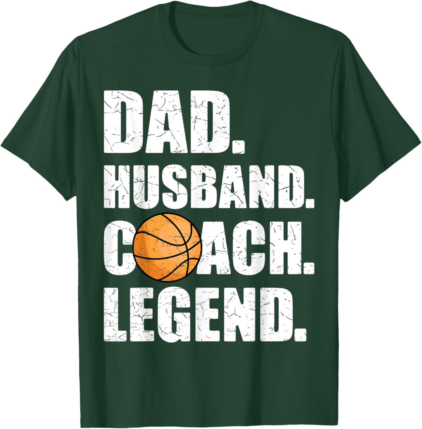 Dad Husband Coach Legend Father Papa Daddy Basketball Coach T-Shirt - T-Shirt | Forest