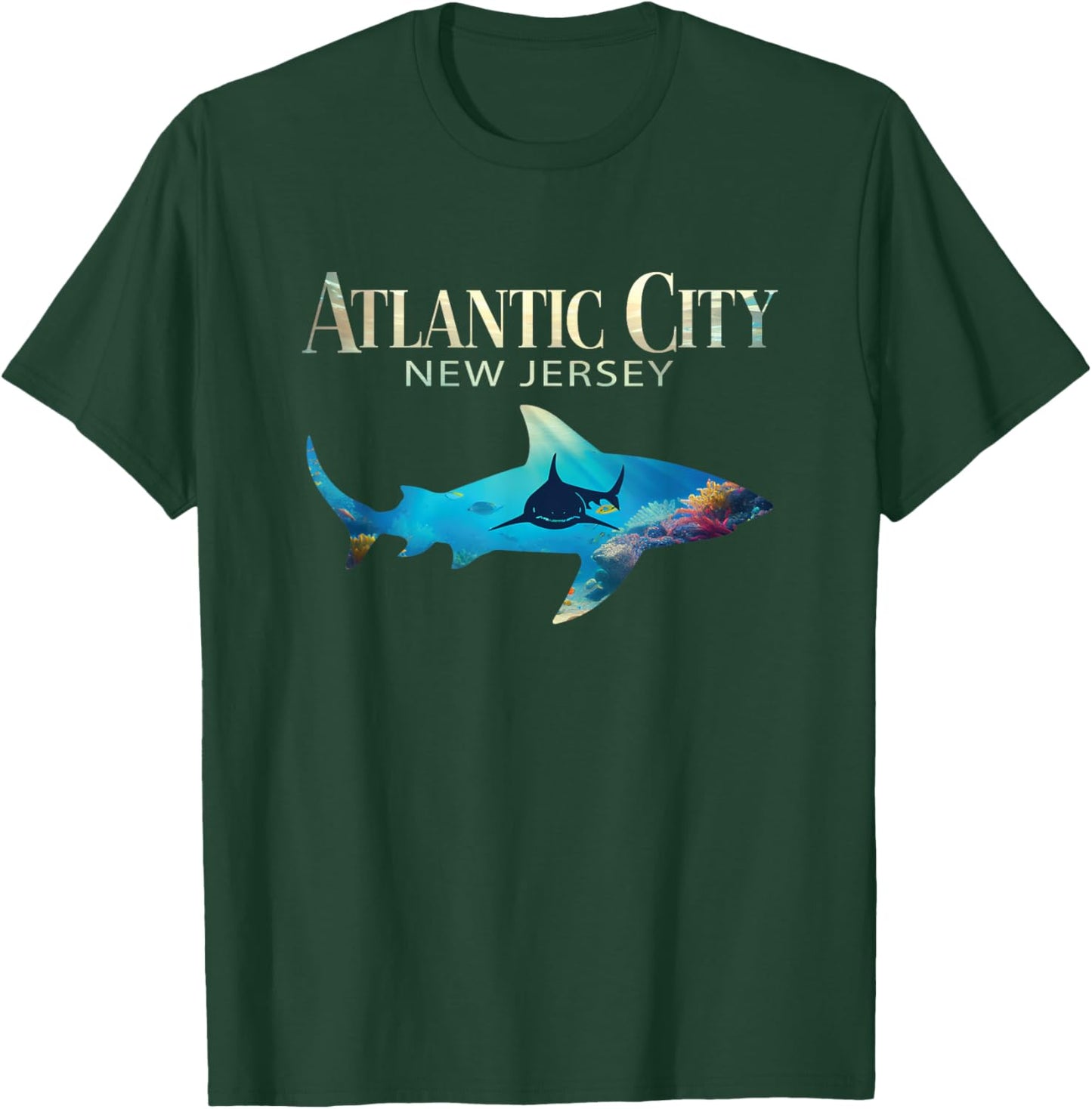 Atlantic City Retro Atlantic City NJ Shark T-Shirt - T-Shirt | Forest