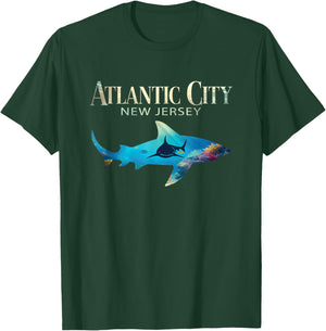 Atlantic City Retro Atlantic City NJ Shark T-Shirt - T-Shirt | Forest