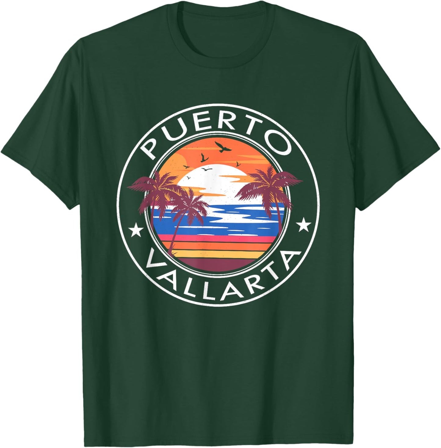 Puerto Vallarta Retro Beach Summer Vacation Trip Family T-Shirt - T-Shirt | Forest