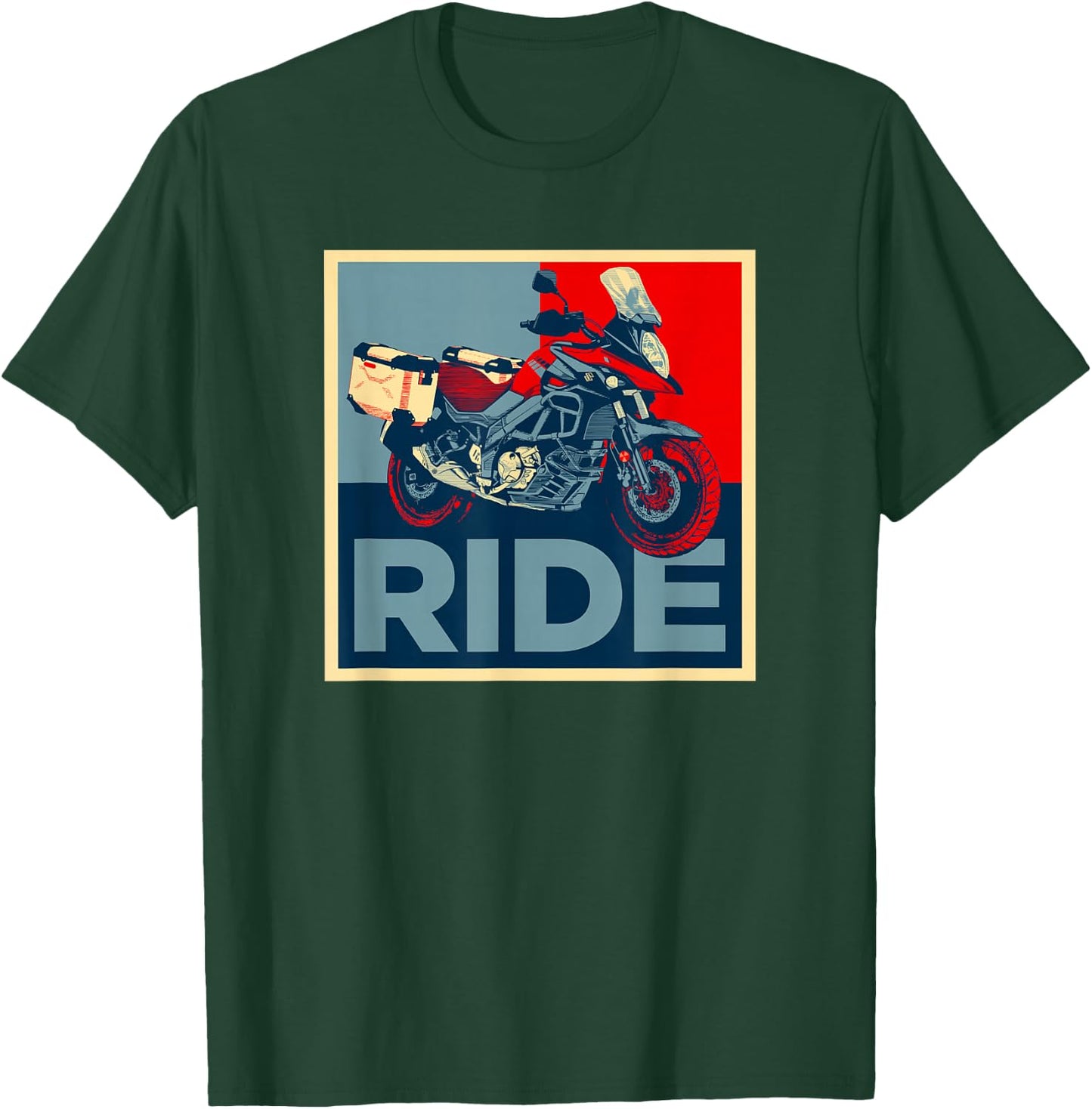 Adventure Dual Sport V-Strom Motorcycle Ride Design T-Shirt - T-Shirt | Forest