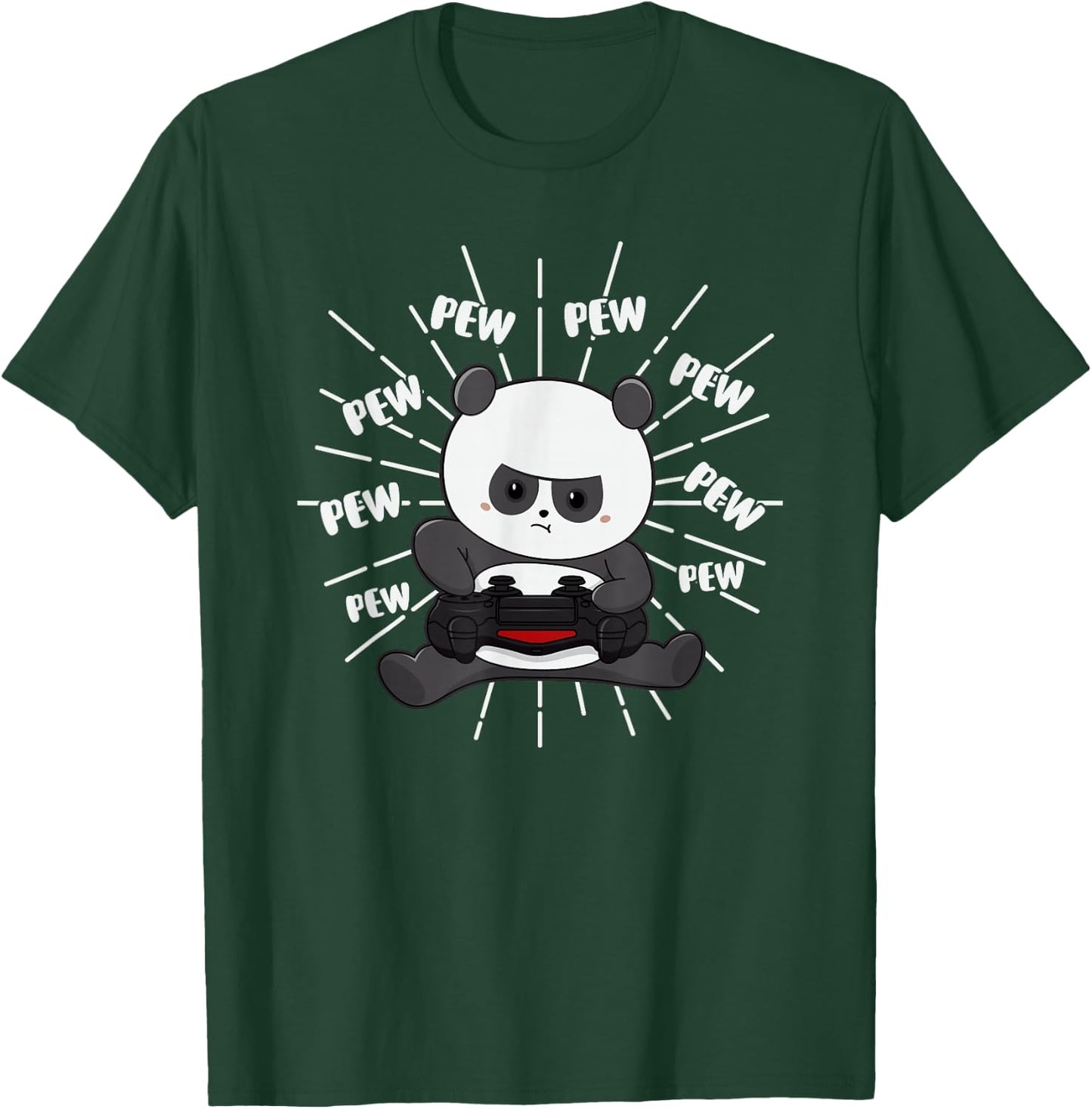 Funny Boy Panda Gaming Panda Video Game Controller T-Shirt - T-Shirt | Forest