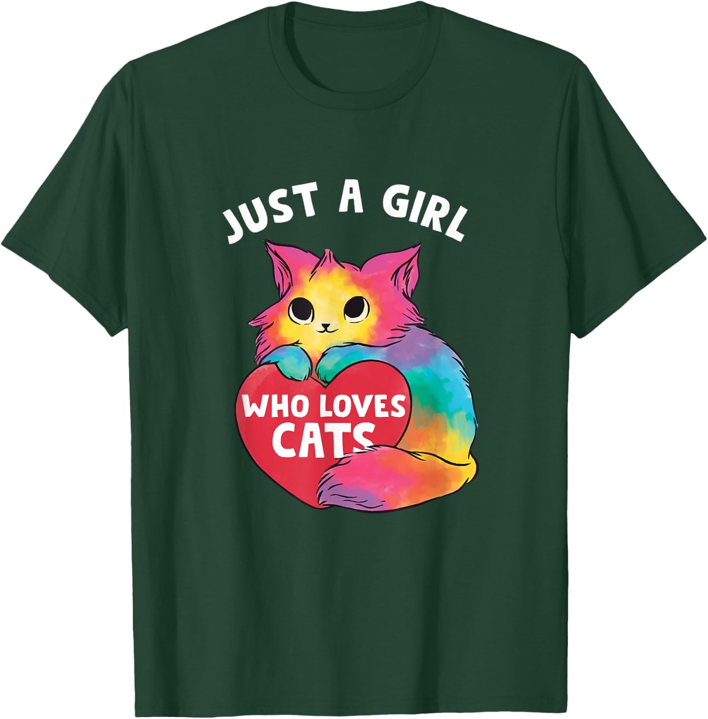 Just a girl who loves cats, cute Cat lover for Girls T-Shirt - T-Shirt | Forest