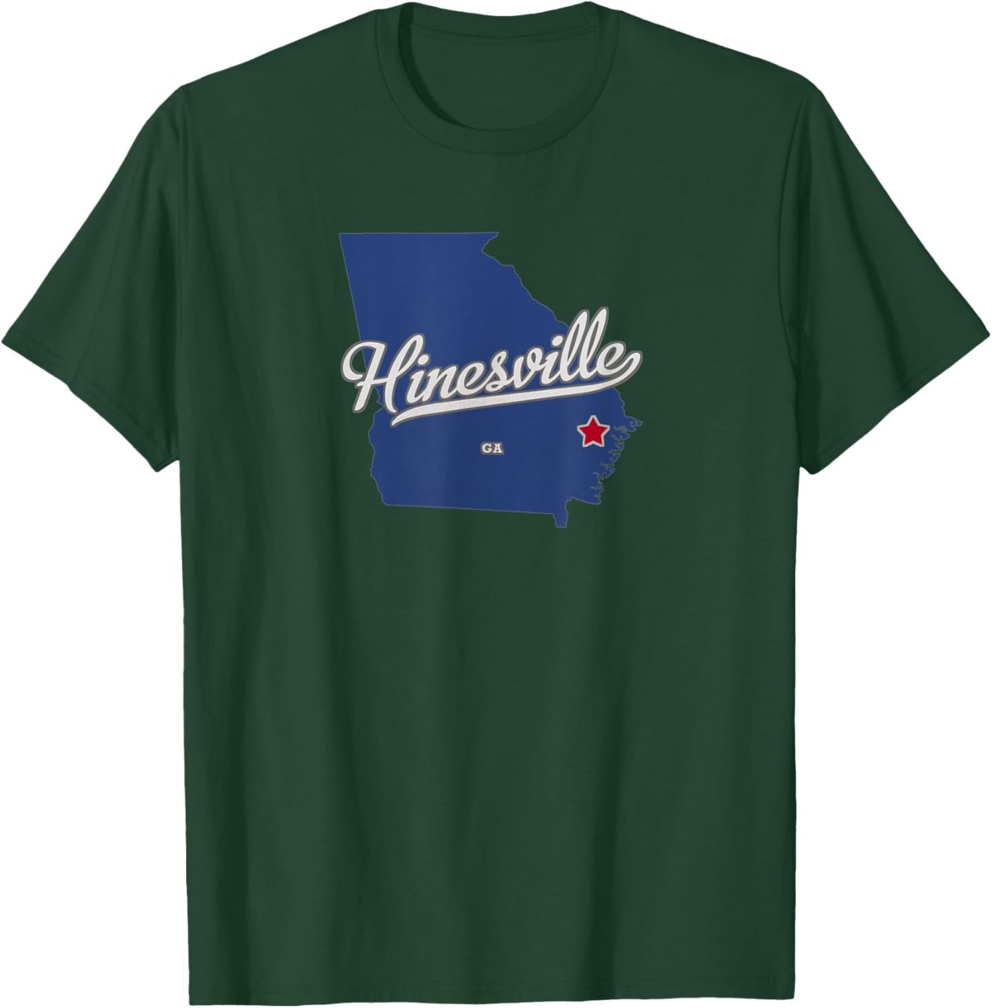 Hinesville Georgia GA Map T-Shirt - T-Shirt | Forest