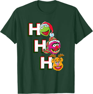 Disney The Muppets Christmas Kermit Animal Fozzie HO HO HO T-Shirt - T-Shirt | Forest