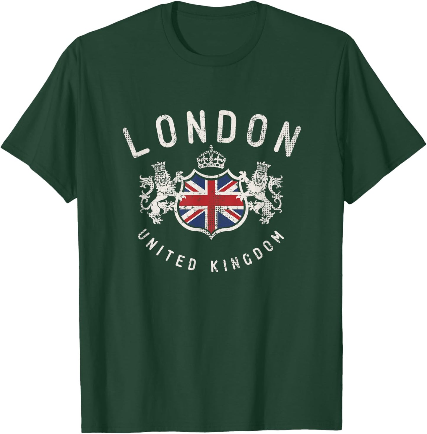 London Great Britain Vintage Lions Flag T-Shirt - T-Shirt | Forest