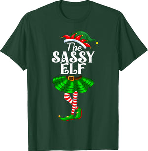 The Sassy Elf Xmas Funny Christmas Matching Family Pajama T-Shirt - T-Shirt | Forest