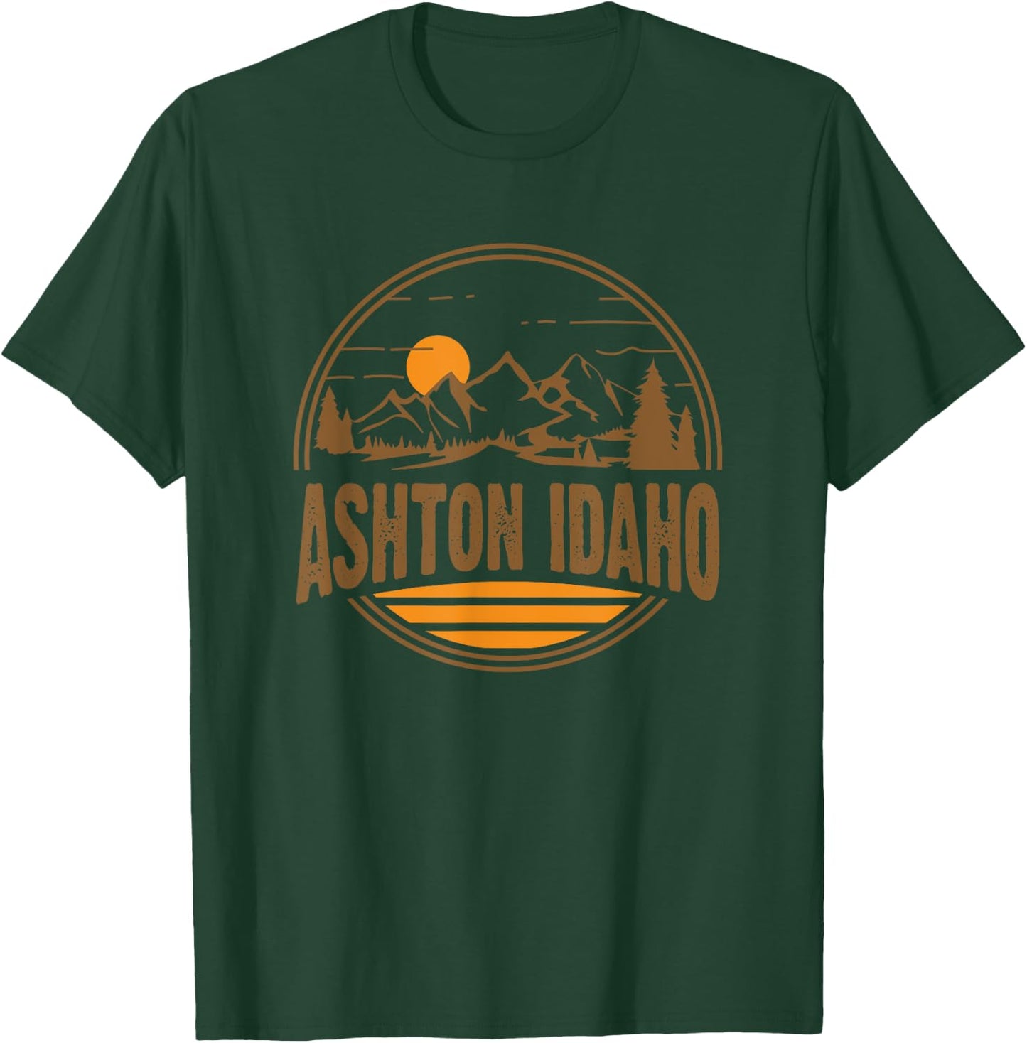 Vintage Ashton, Idaho Mountain Hiking Souvenir Print T-Shirt - T-Shirt | Forest