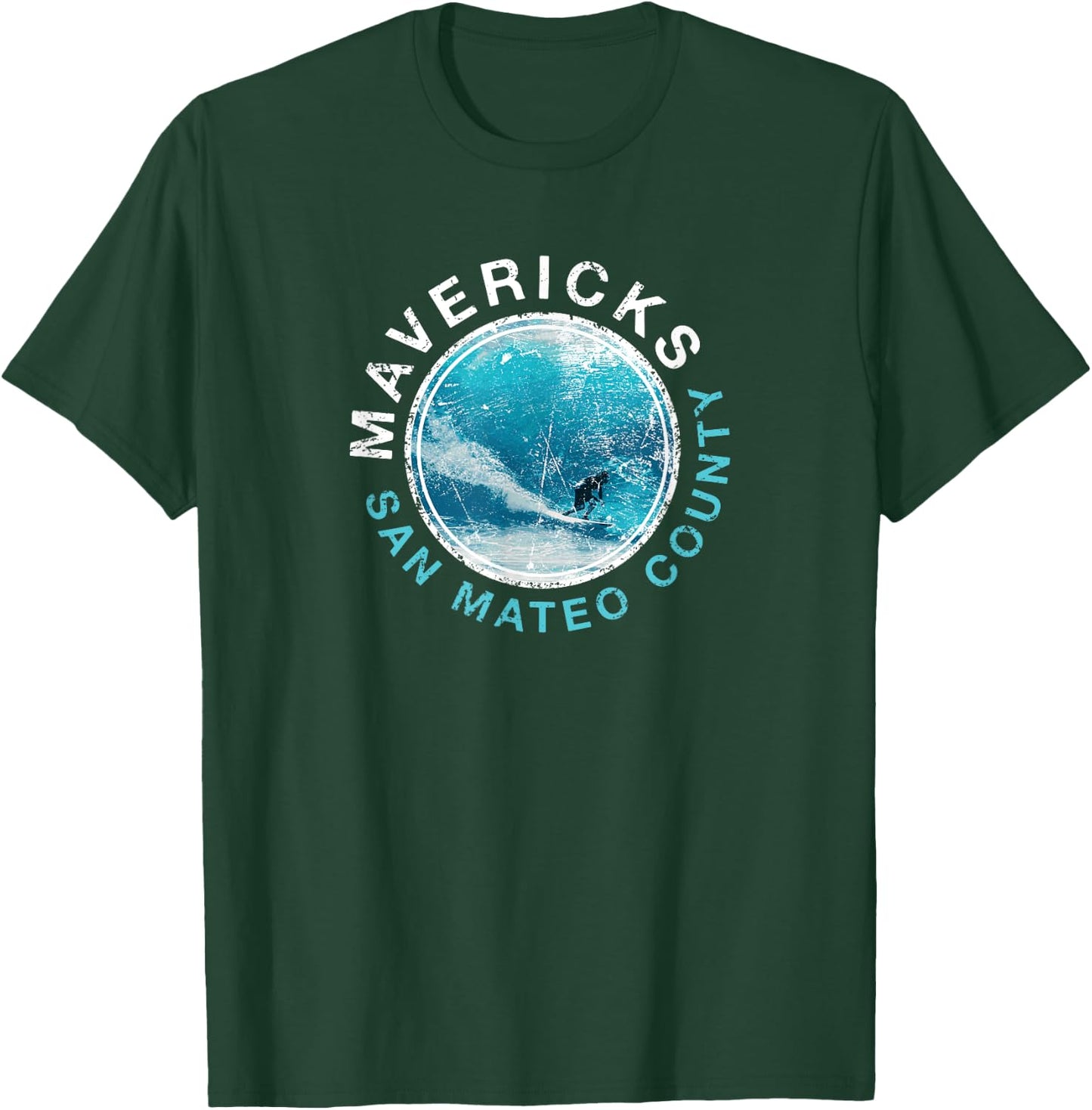 MAVERICKS California Big Wave Surfing T-Shirt - T-Shirt | Forest