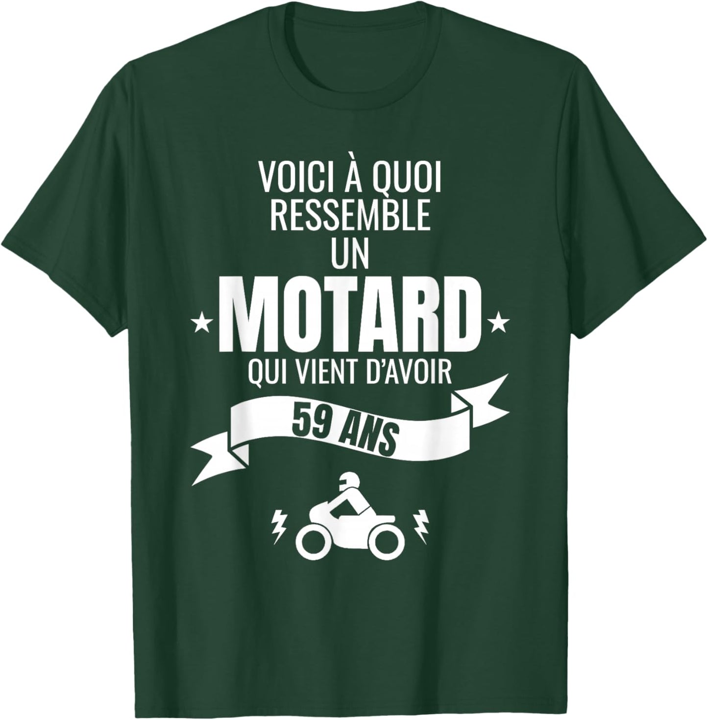 Gift for a biker humour man original 59 years , Black, S T-Shirt - T-Shirt | Forest