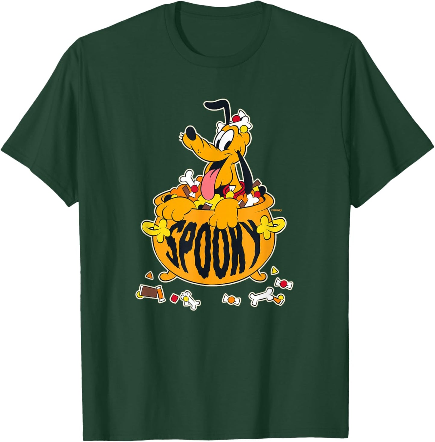 Disney Pluto Happy Halloween Spooky Cauldron with Candy T-Shirt - T-Shirt | Forest