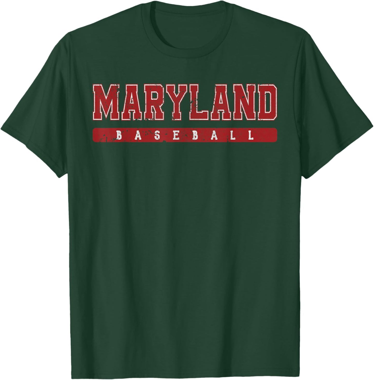 Maryland Baseball Red Vintage Text T-Shirt - T-Shirt | Forest