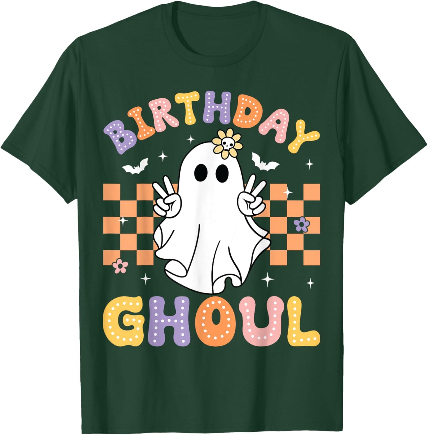 Birthday Ghoul Ghost Groovy Funny Halloween Birthday Party T-Shirt - T-Shirt | Forest