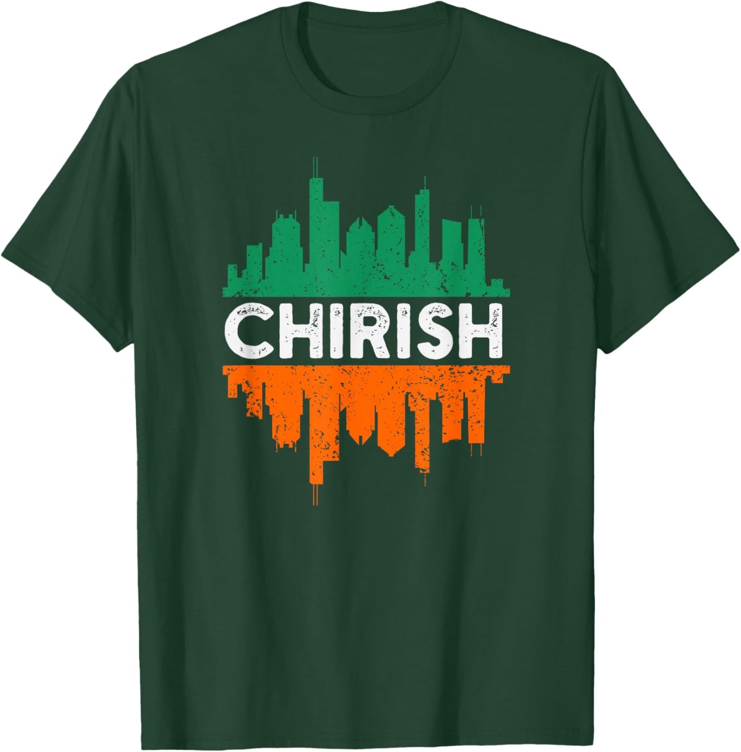 Chirish funny Chicago St Patrick's day parade Irish flag T-Shirt - T-Shirt | Forest