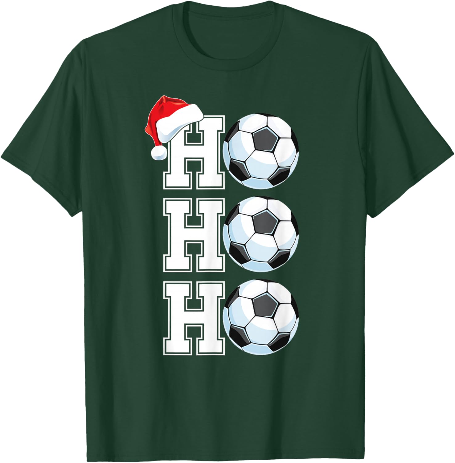 Ho Ho Ho Boys Christmas Sports Soccer Player Toddler Xmas T-Shirt - T-Shirt | Forest