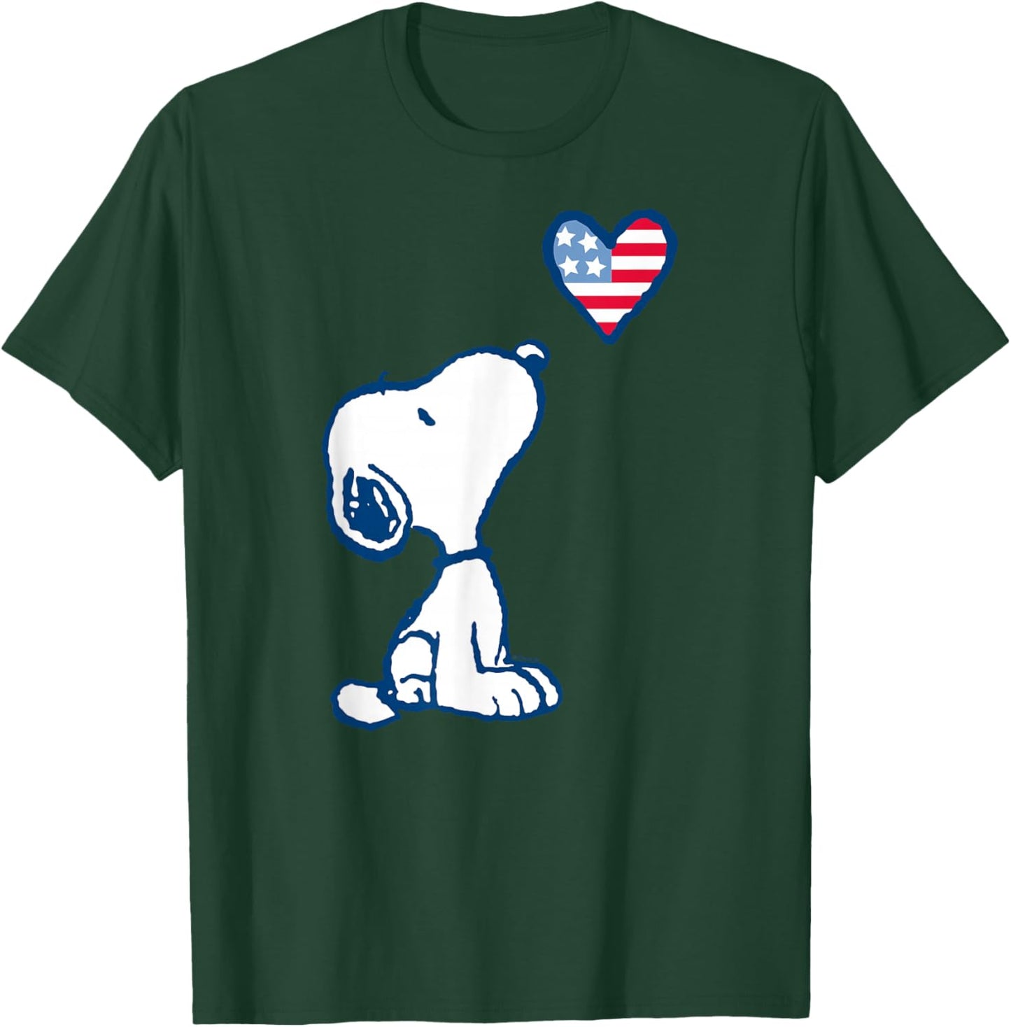 Peanuts - Snoopy Flag Heart T-Shirt - T-Shirt | Forest