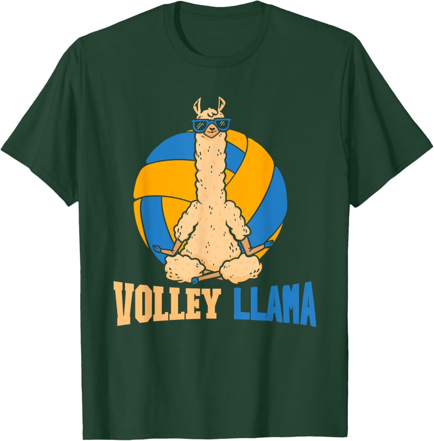 Volley Llama Vball - Beach Volleyball Llama T-Shirt - T-Shirt | Forest