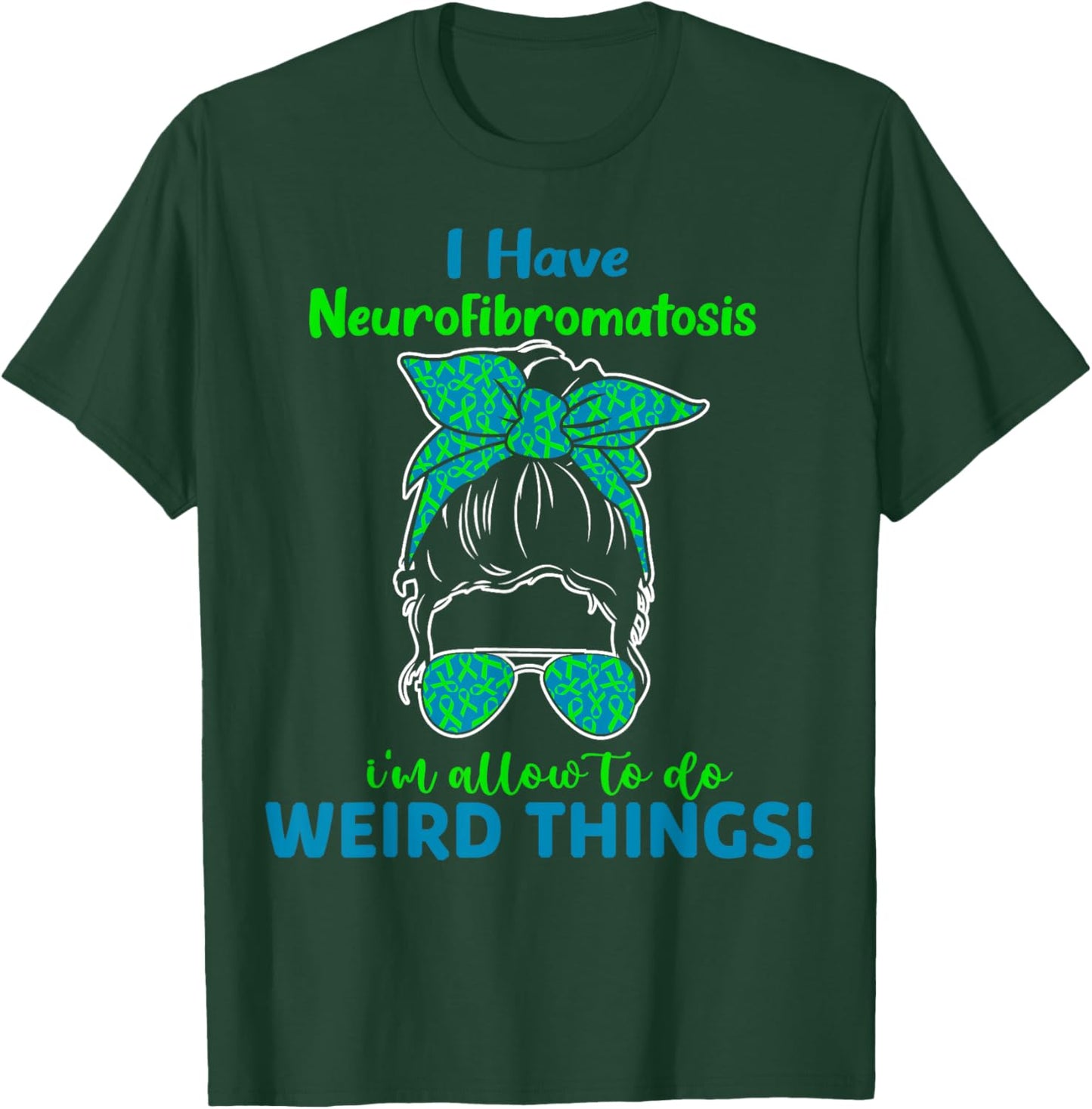 Green Ribbon Nf1 Neurofibromatosis Awareness Women NF1 T-Shirt - T-Shirt | Forest