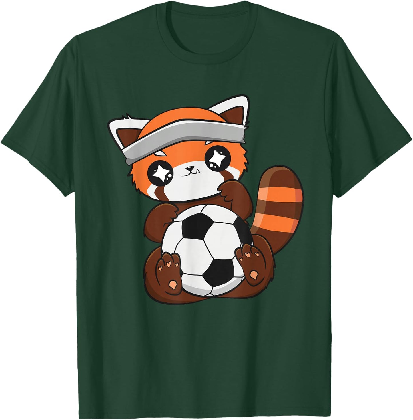 Cute Red Panda With Soccer Ball Sport For Coach Goalkeeper T-Shirt - T-Shirt | Forest