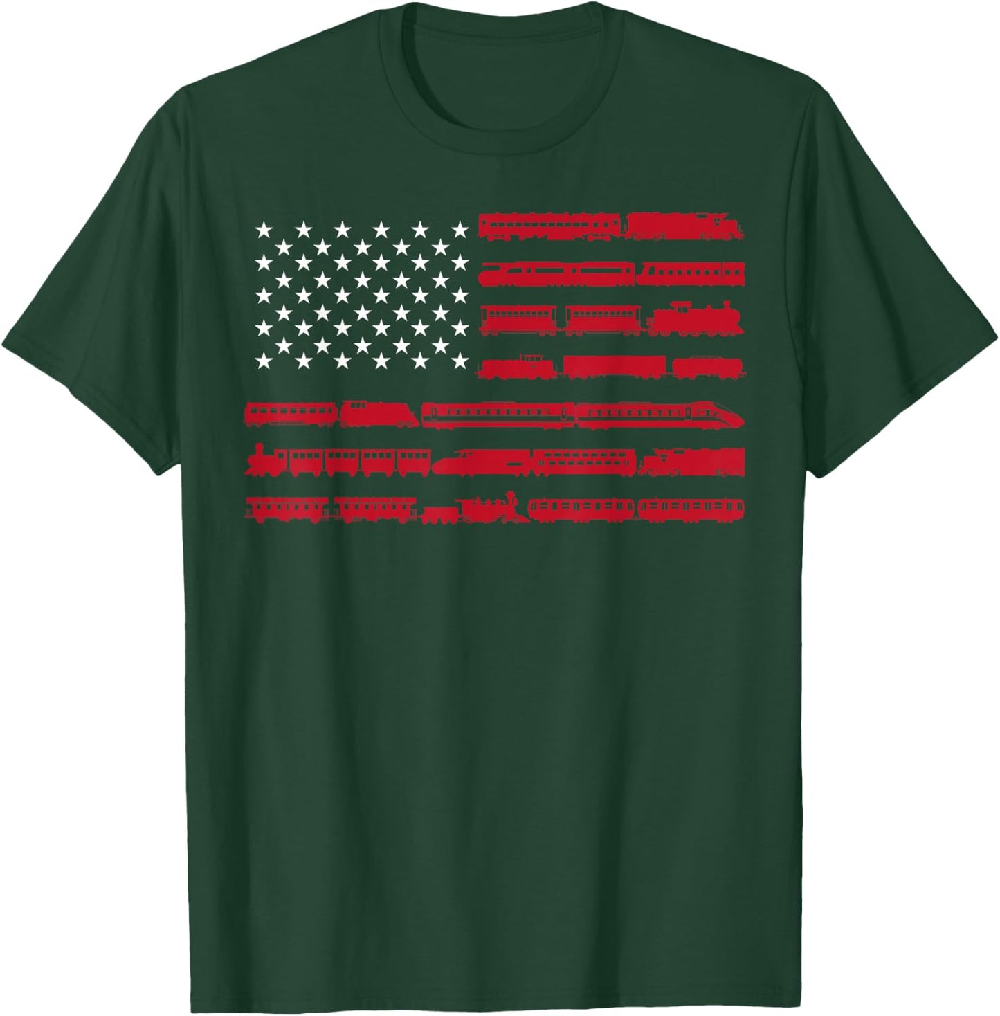 Funny Train Collector Gift Adults Conductor Model Railroad Small T-Shirt - T-Shirt | Forest