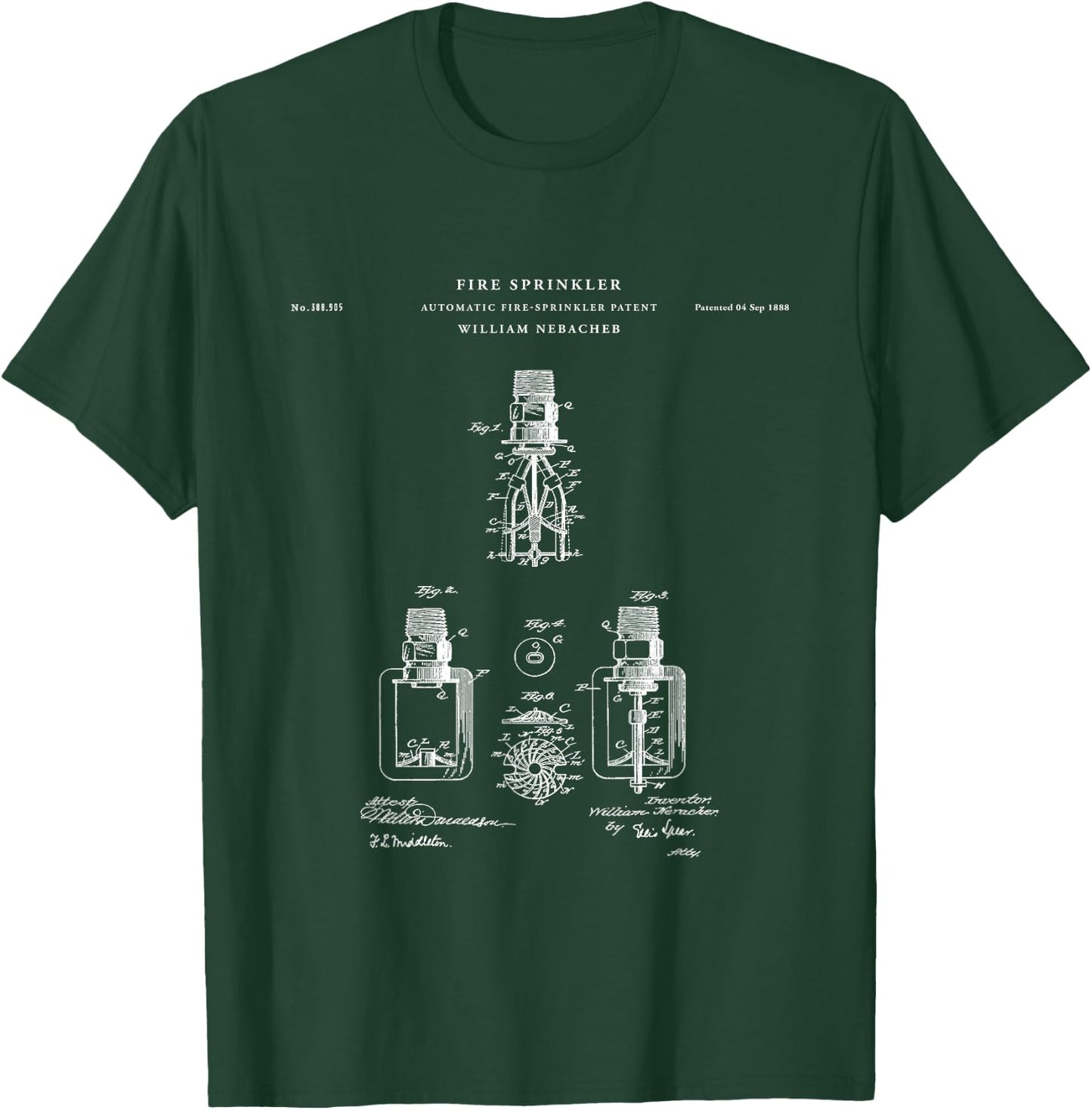 Fire Sprinkler Patent - City T-Shirt - T-Shirt | Forest