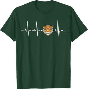 Tiger Heartbeat Love Tiger EKG Heart Idea for Tiger lover T-Shirt - T-Shirt | Forest