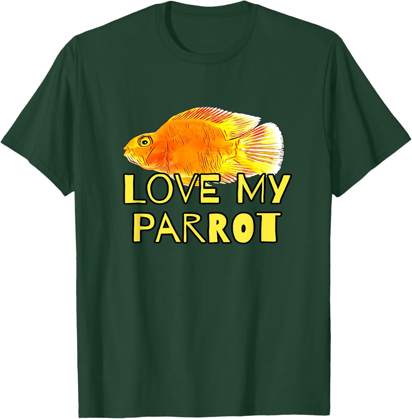 Red Blood Parrot Cichlid Fish Owners Love My Parrot Gift T-Shirt - T-Shirt | Forest
