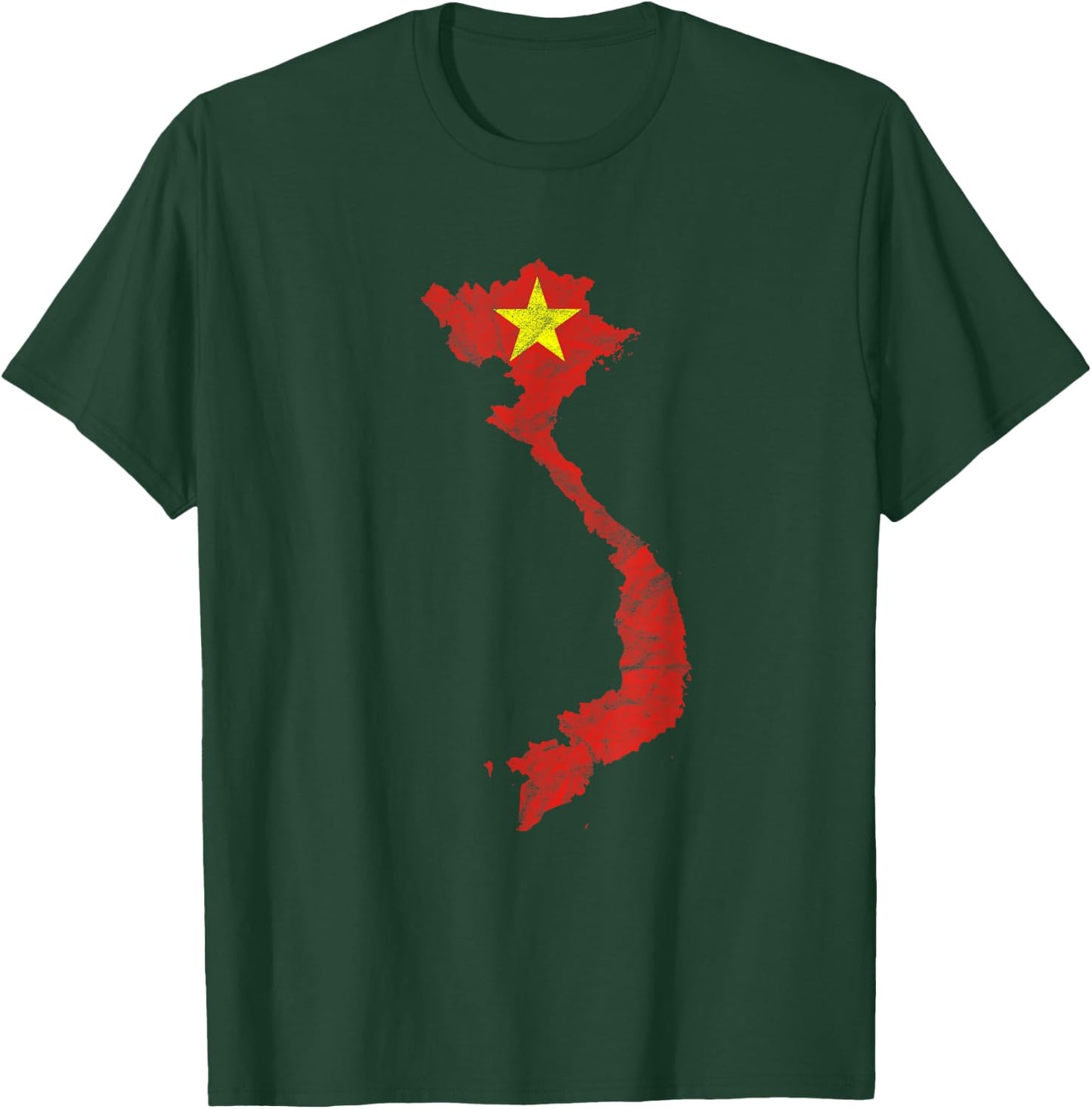 Vietnamese Flag Outline Holiday Travel Asia Vietnam T-Shirt - T-Shirt | Forest