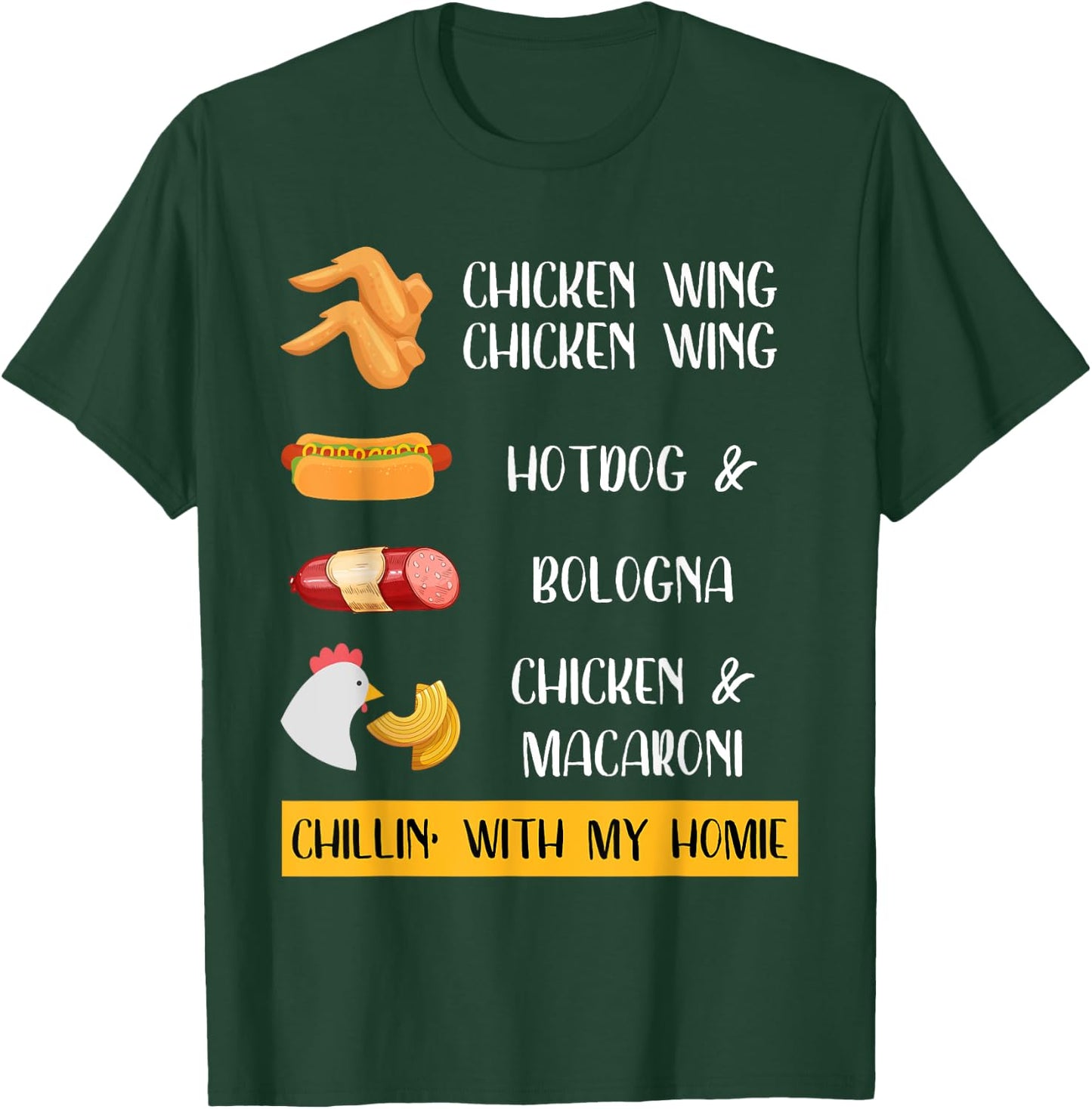 Chicken Wing Chicken Wing Hotdog and Bologna Shirt Kids, Men T-Shirt - T-Shirt | Forest