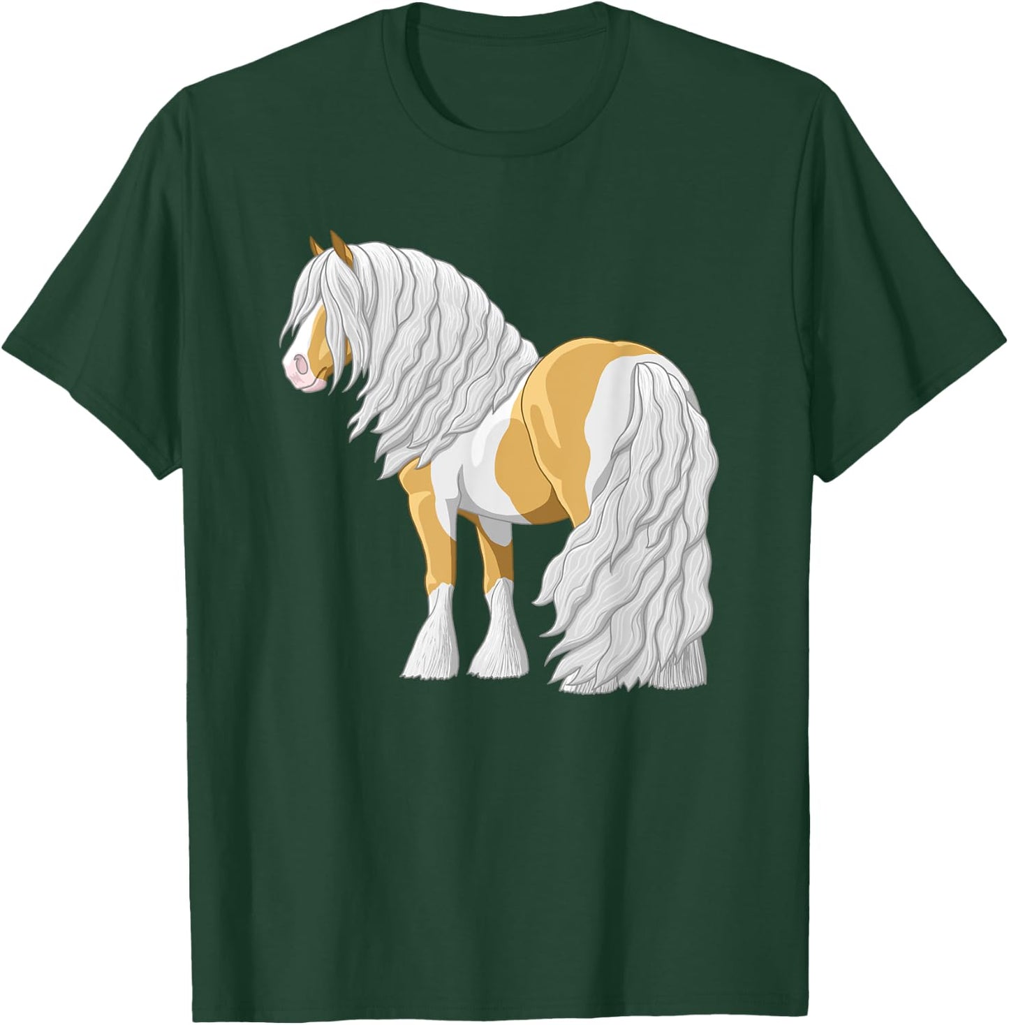 Palomino Pinto Skewbald Gypsy Vanner Irish Cob Draft Horse T-Shirt - T-Shirt | Forest