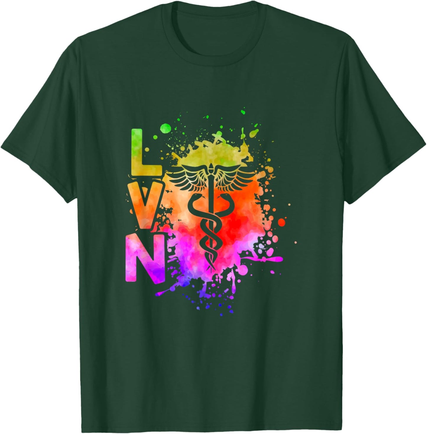 LVN Caduceus LVN Nurse Licensed Vocational Nurse T-Shirt - T-Shirt | Forest