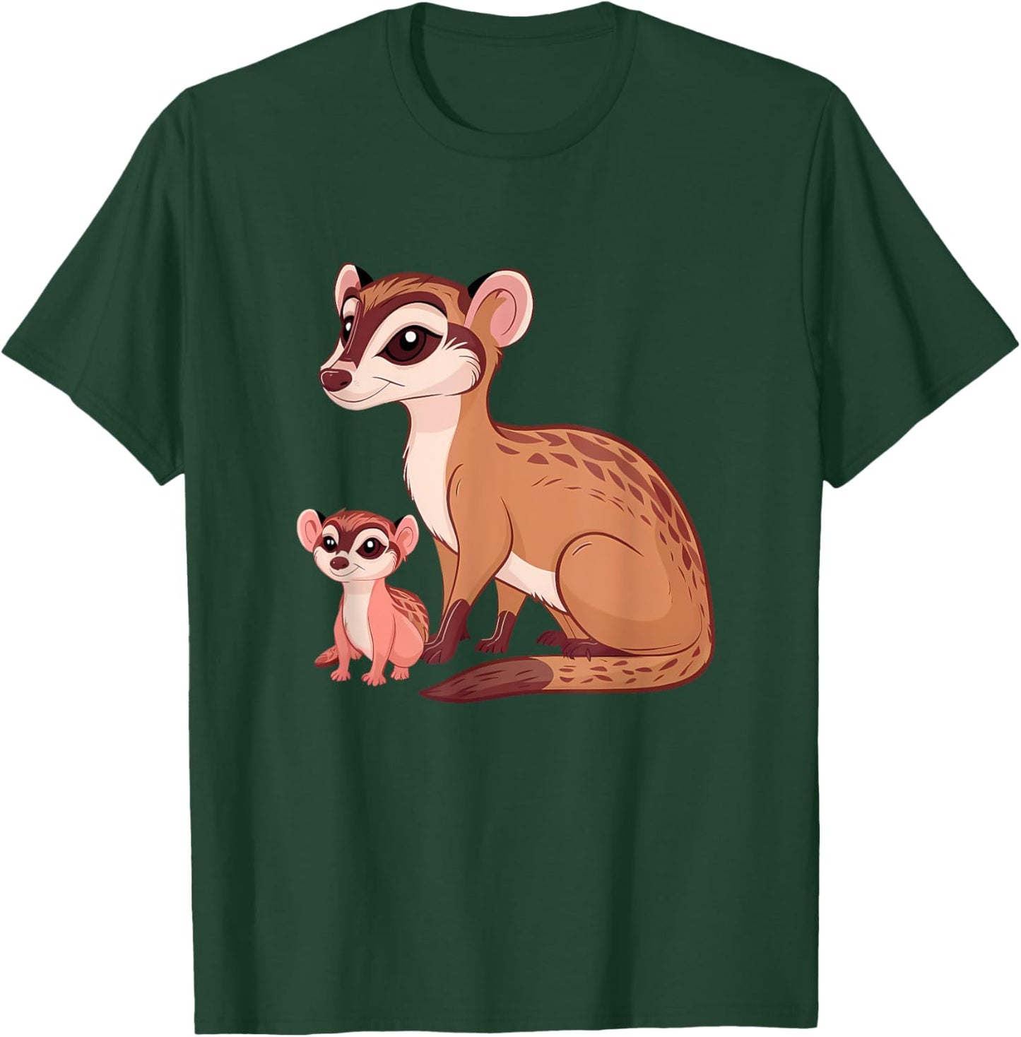 Beautiful Mongoose Mom and Her Cute Baby Mothers Day T-Shirt - T-Shirt | Forest