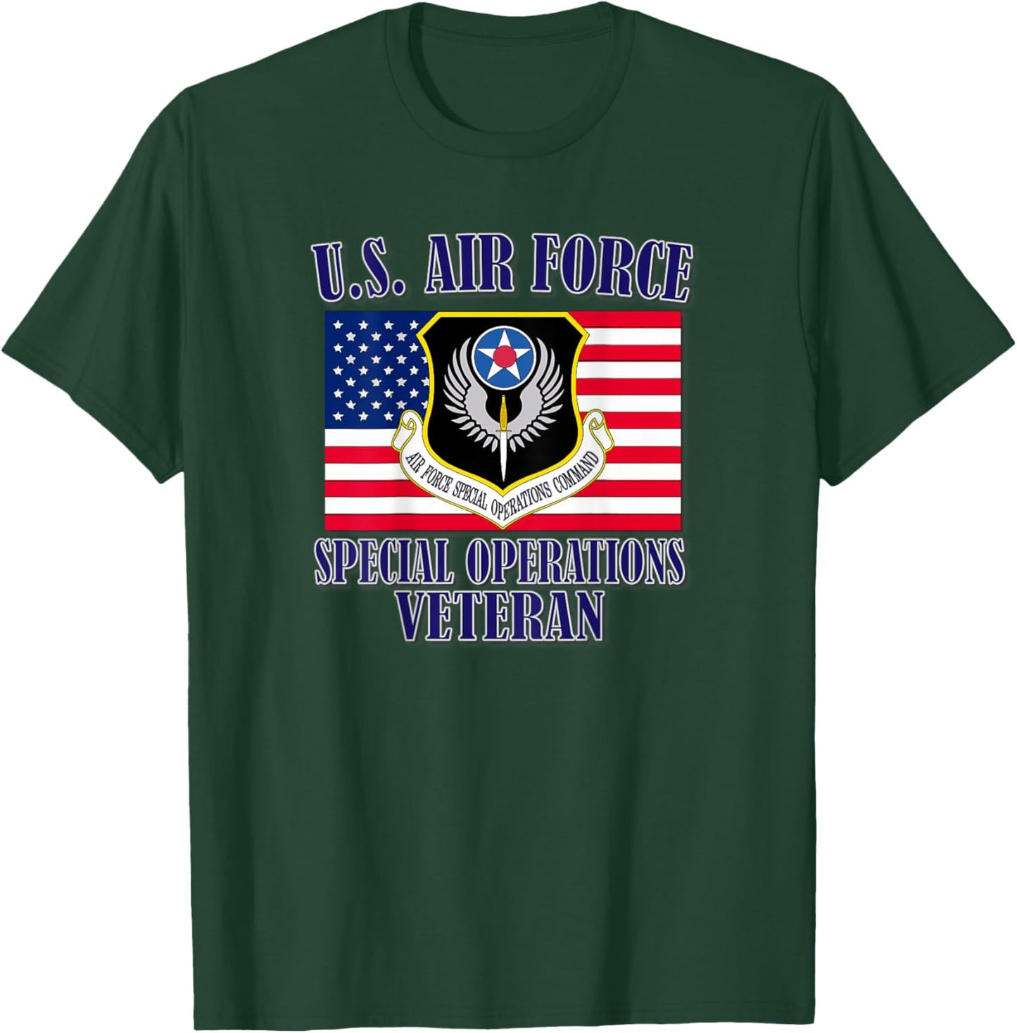 US Air Force Special Operations Veteran (Back Design) T-Shirt - T-Shirt | Forest