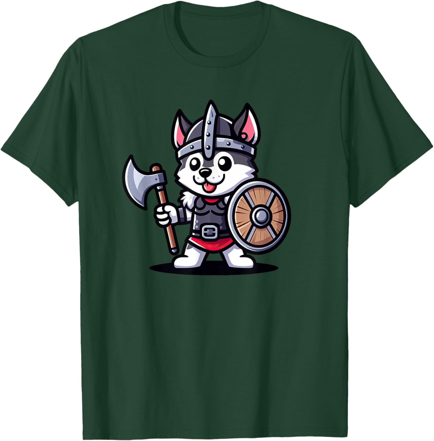 Husky Viking Funny Dog Medieval Women Kids T-Shirt - T-Shirt | Forest