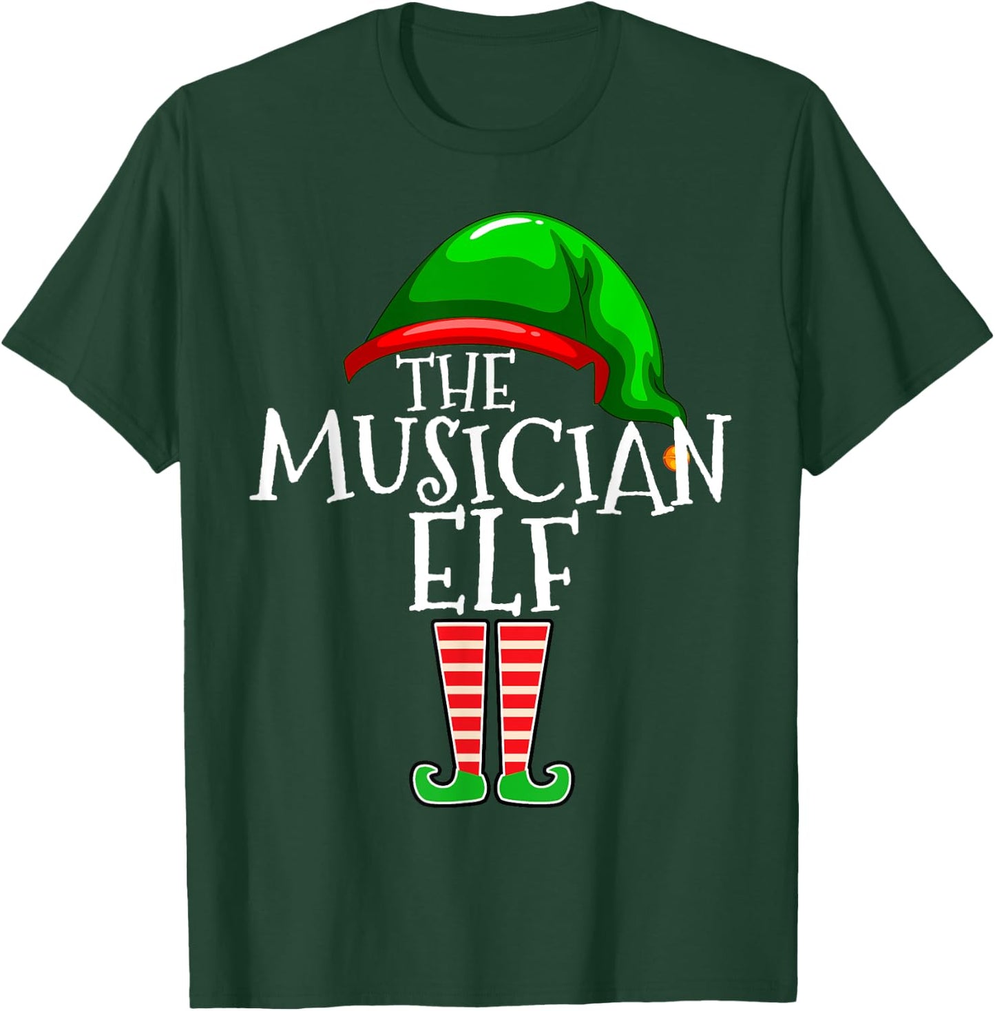 The Musician Elf Group Matching Family Christmas Gifts Music T-Shirt - T-Shirt | Forest