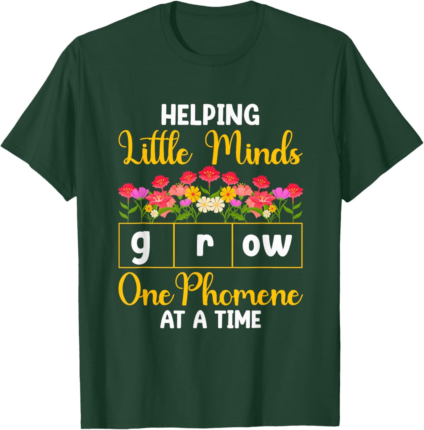 Science of Reading Helping Little Minds Grow Phonics T-Shirt - T-Shirt | Forest
