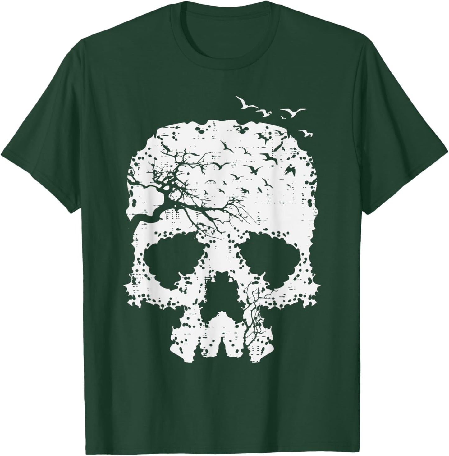 Halloween Skull Tree Birds Gothic Costume Men Women Kids T-Shirt - T-Shirt | Forest