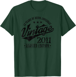 Vintage 2011 Official Teenager 13th Birthday Gifts 13 Yr Old T-Shirt - T-Shirt | Forest