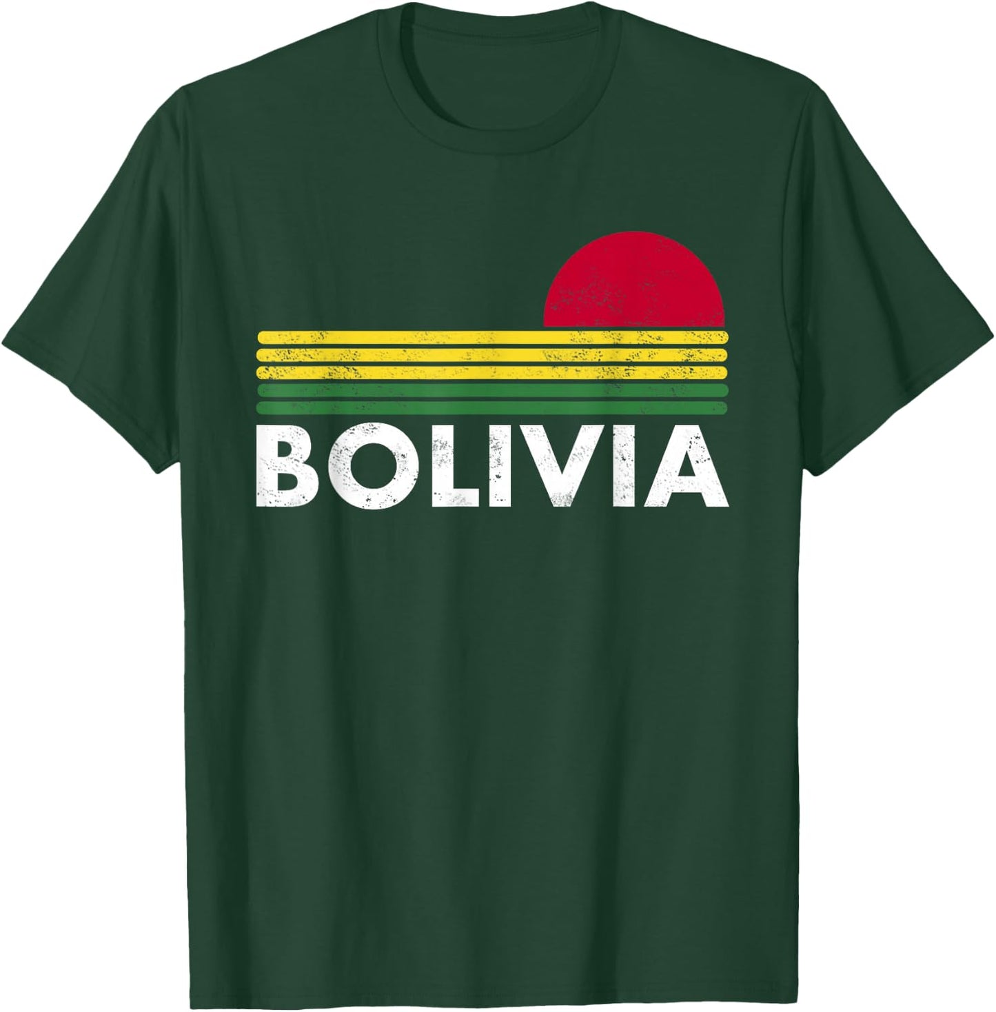 Retro Bolivia Shirt Vintage Bolivia Flag Bolivian Gift T-Shirt - T-Shirt | Forest