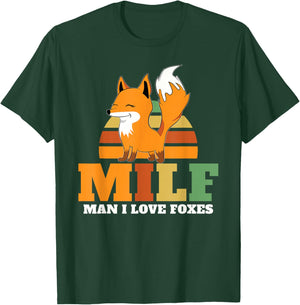 Man I Love Foxes Mom Mother Wildlife Animal Vintage Fox T-Shirt - T-Shirt | Forest
