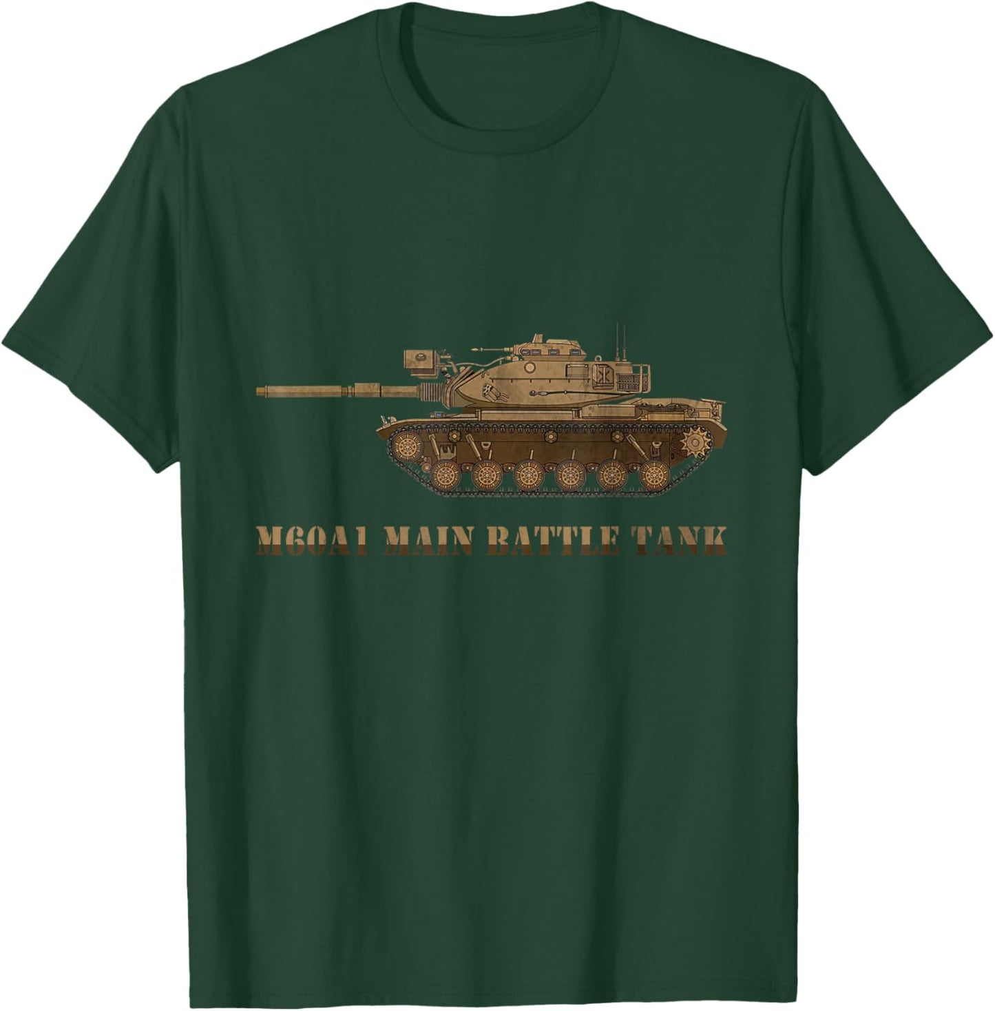 M60 A1 Patton Tank American Tanks Diagram Veteran Day T-Shirt - T-Shirt | Forest